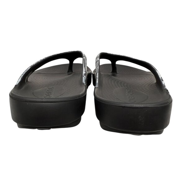 OOFOS OOlala Limited Edition Thong Recovery Snake Sandals Women's Size 6 - Picture 4 of 9